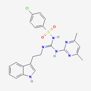 molecular formula C23H23ClN6O2S B11037911 4-chloro-N-[(E)-[(4,6-dimethylpyrimidin-2-yl)amino]{[2-(1H-indol-3-yl)ethyl]amino}methylidene]benzenesulfonamide 