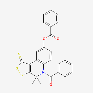 4,4-dimethyl-5-(phenylcarbonyl)-1-thioxo-4,5-dihydro-1H-[1,2]dithiolo[3,4-c]quinolin-8-yl benzoate