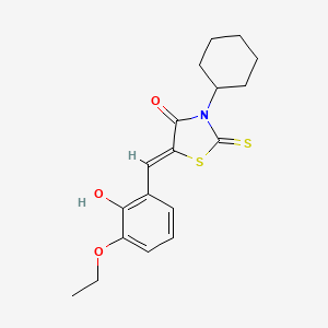 (5Z)-3-cyclohexyl-5-[(3-ethoxy-2-hydroxyphenyl)methylidene]-2-sulfanylidene-1,3-thiazolidin-4-one