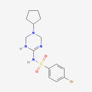 molecular formula C14H19BrN4O2S B11037934 4-bromo-N-(5-cyclopentyl-1,4,5,6-tetrahydro-1,3,5-triazin-2-yl)benzenesulfonamide 