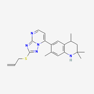 molecular formula C21H25N5S B11037961 2,2,4,7-Tetramethyl-6-[2-(prop-2-en-1-ylsulfanyl)[1,2,4]triazolo[1,5-a]pyrimidin-7-yl]-1,2,3,4-tetrahydroquinoline 