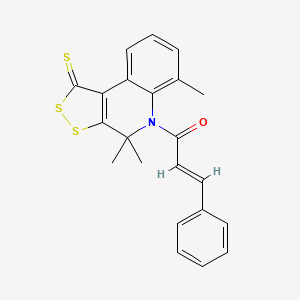 (E)-3-phenyl-1-(4,4,6-trimethyl-1-thioxo-1,4-dihydro-5H-[1,2]dithiolo[3,4-c]quinolin-5-yl)-2-propen-1-one