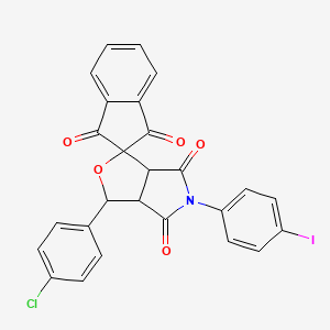 3-(4-chlorophenyl)-5-(4-iodophenyl)-3a,6a-dihydrospiro[furo[3,4-c]pyrrole-1,2'-indene]-1',3',4,6(3H,5H)-tetrone