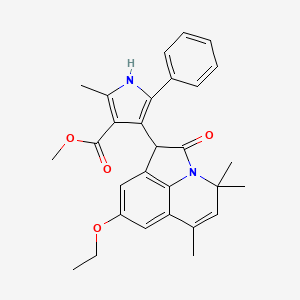 methyl 4-(8-ethoxy-4,4,6-trimethyl-2-oxo-1,2-dihydro-4H-pyrrolo[3,2,1-ij]quinolin-1-yl)-2-methyl-5-phenyl-1H-pyrrole-3-carboxylate