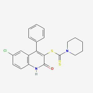 molecular formula C21H19ClN2OS2 B11038049 6-Chloro-2-oxo-4-phenyl-1,2-dihydroquinolin-3-yl piperidine-1-carbodithioate 