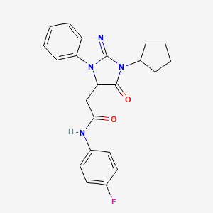 2-(1-cyclopentyl-2-oxo-2,3-dihydro-1H-imidazo[1,2-a]benzimidazol-3-yl)-N-(4-fluorophenyl)acetamide