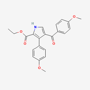 molecular formula C22H21NO5 B11038144 Ethyl 4-(4-methoxybenzoyl)-3-(4-methoxyphenyl)pyrrole-2-carboxylate 