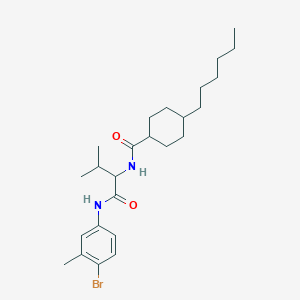 molecular formula C25H39BrN2O2 B11038152 N-{1-[(4-bromo-3-methylphenyl)amino]-3-methyl-1-oxobutan-2-yl}-4-hexylcyclohexanecarboxamide 