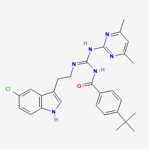 4-tert-butyl-N-{(E)-{[2-(5-chloro-1H-indol-3-yl)ethyl]amino}[(4,6-dimethylpyrimidin-2-yl)amino]methylidene}benzamide