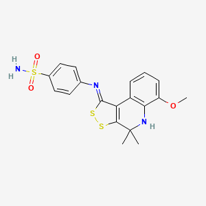 molecular formula C19H19N3O3S3 B11038165 4-{[(1Z)-6-methoxy-4,4-dimethyl-4,5-dihydro-1H-[1,2]dithiolo[3,4-c]quinolin-1-ylidene]amino}benzenesulfonamide 