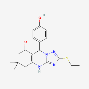 2-(ethylsulfanyl)-9-(4-hydroxyphenyl)-6,6-dimethyl-5,6,7,9-tetrahydro[1,2,4]triazolo[5,1-b]quinazolin-8(4H)-one