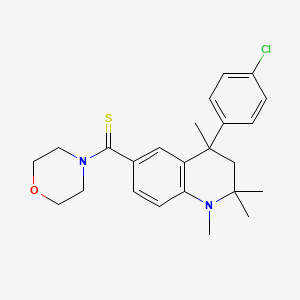 molecular formula C24H29ClN2OS B11038171 [4-(4-Chlorophenyl)-1,2,2,4-tetramethyl-1,2,3,4-tetrahydroquinolin-6-yl](morpholin-4-yl)methanethione 