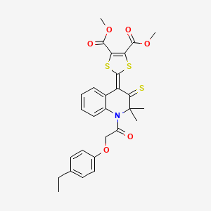 dimethyl 2-{1-[(4-ethylphenoxy)acetyl]-2,2-dimethyl-3-thioxo-2,3-dihydroquinolin-4(1H)-ylidene}-1,3-dithiole-4,5-dicarboxylate