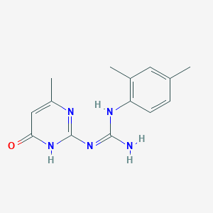 molecular formula C14H17N5O B11038180 N''-(2,4-dimethylphenyl)-N-(6-methyl-4-oxo-1,4-dihydropyrimidin-2-yl)guanidine 