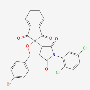 molecular formula C26H14BrCl2NO5 B11038193 3-(4-bromophenyl)-5-(2,5-dichlorophenyl)-3a,6a-dihydrospiro[furo[3,4-c]pyrrole-1,2'-indene]-1',3',4,6(3H,5H)-tetrone 