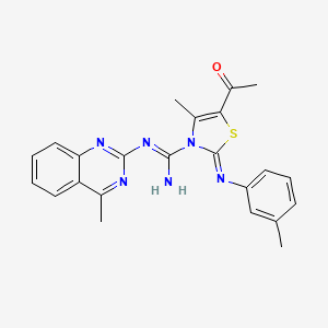 (2Z)-5-acetyl-4-methyl-2-[(3-methylphenyl)imino]-N-(4-methylquinazolin-2-yl)-1,3-thiazole-3(2H)-carboximidamide