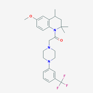 1-(6-methoxy-2,2,4-trimethyl-3,4-dihydroquinolin-1(2H)-yl)-2-{4-[3-(trifluoromethyl)phenyl]piperazin-1-yl}ethanone