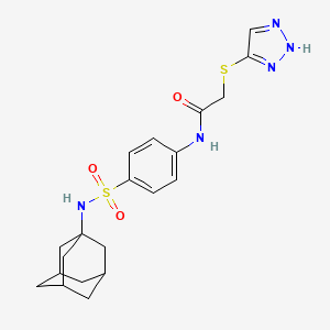 molecular formula C20H25N5O3S2 B11038223 N~1~-{4-[(1-Adamantylamino)sulfonyl]phenyl}-2-(1H-1,2,3-triazol-5-ylsulfanyl)acetamide 