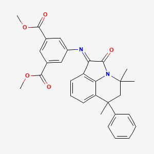 molecular formula C30H28N2O5 B11038225 dimethyl 5-{[(1E)-4,4,6-trimethyl-2-oxo-6-phenyl-5,6-dihydro-4H-pyrrolo[3,2,1-ij]quinolin-1(2H)-ylidene]amino}benzene-1,3-dicarboxylate 