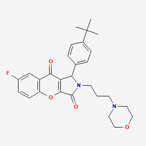 molecular formula C28H31FN2O4 B11038247 1-(4-Tert-butylphenyl)-7-fluoro-2-[3-(morpholin-4-yl)propyl]-1,2-dihydrochromeno[2,3-c]pyrrole-3,9-dione 