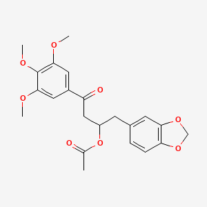 1-(1,3-Benzodioxol-5-yl)-4-oxo-4-(3,4,5-trimethoxyphenyl)butan-2-yl acetate