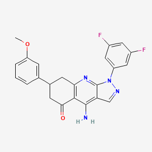 molecular formula C23H18F2N4O2 B11038269 4-Amino-1-(3,5-difluorophenyl)-7-(3-methoxyphenyl)-1H,5H,6H,7H,8H-pyrazolo[3,4-B]quinolin-5-one 