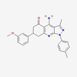 4-Amino-7-(3-methoxyphenyl)-3-methyl-1-(4-methylphenyl)-1H,5H,6H,7H,8H-pyrazolo[3,4-B]quinolin-5-one