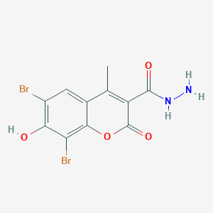 molecular formula C11H8Br2N2O4 B11038295 6,8-dibromo-7-hydroxy-4-methyl-2-oxo-2H-chromene-3-carbohydrazide 