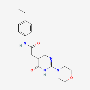 molecular formula C18H24N4O3 B11038315 N-(4-ethylphenyl)-2-[2-(morpholin-4-yl)-4-oxo-1,4,5,6-tetrahydropyrimidin-5-yl]acetamide 