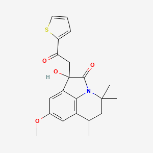 1-hydroxy-8-methoxy-4,4,6-trimethyl-1-[2-oxo-2-(thiophen-2-yl)ethyl]-5,6-dihydro-4H-pyrrolo[3,2,1-ij]quinolin-2(1H)-one