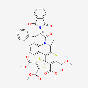 tetramethyl 6'-[2-(1,3-dioxo-1,3-dihydro-2H-isoindol-2-yl)-3-phenylpropanoyl]-5',5'-dimethyl-5',6'-dihydrospiro[1,3-dithiole-2,1'-thiopyrano[2,3-c]quinoline]-2',3',4,5-tetracarboxylate