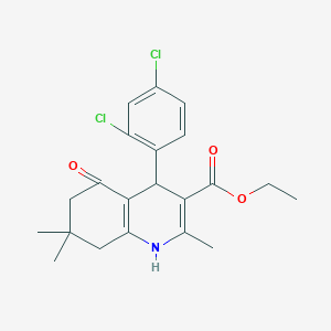 molecular formula C21H23Cl2NO3 B11038381 Ethyl 4-(2,4-dichlorophenyl)-2,7,7-trimethyl-5-oxo-1,4,5,6,7,8-hexahydroquinoline-3-carboxylate 