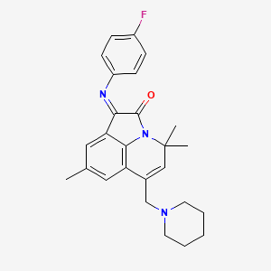 1-[(4-Fluorophenyl)imino]-4,4,8-trimethyl-6-(piperidinomethyl)-4H-pyrrolo[3,2,1-IJ]quinolin-2-one