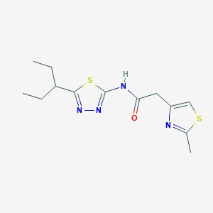 2-(2-methyl-1,3-thiazol-4-yl)-N-[5-(pentan-3-yl)-1,3,4-thiadiazol-2-yl]acetamide