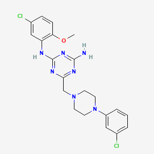 N-(5-chloro-2-methoxyphenyl)-6-{[4-(3-chlorophenyl)piperazin-1-yl]methyl}-1,3,5-triazine-2,4-diamine