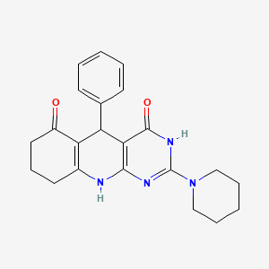 5-Phenyl-2-piperidino-5,8,9,10-tetrahydropyrimido[4,5-B]quinoline-4,6(3H,7H)-dione