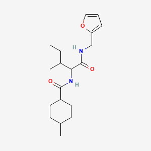 molecular formula C19H30N2O3 B11038459 N-(furan-2-ylmethyl)-N~2~-[(4-methylcyclohexyl)carbonyl]isoleucinamide 