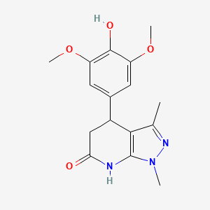 4-(4-hydroxy-3,5-dimethoxyphenyl)-1,3-dimethyl-1,4,5,7-tetrahydro-6H-pyrazolo[3,4-b]pyridin-6-one