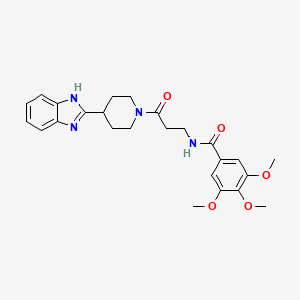 molecular formula C25H30N4O5 B11038486 N-{3-[4-(1H-benzimidazol-2-yl)piperidin-1-yl]-3-oxopropyl}-3,4,5-trimethoxybenzamide 