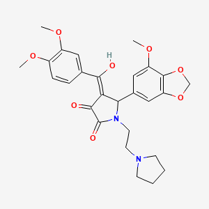 4-[(3,4-dimethoxyphenyl)carbonyl]-3-hydroxy-5-(7-methoxy-1,3-benzodioxol-5-yl)-1-[2-(pyrrolidin-1-yl)ethyl]-1,5-dihydro-2H-pyrrol-2-one