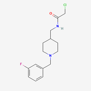 molecular formula C15H20ClFN2O B11038494 2-Chloro-N-({1-[(3-fluorophenyl)methyl]piperidin-4-YL}methyl)acetamide 