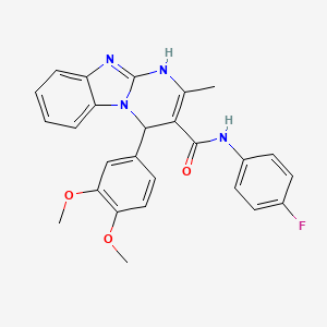 molecular formula C26H23FN4O3 B11038497 4-(3,4-dimethoxyphenyl)-N-(4-fluorophenyl)-2-methyl-1,4-dihydropyrimido[1,2-a]benzimidazole-3-carboxamide 