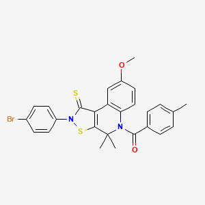 [2-(4-bromophenyl)-8-methoxy-4,4-dimethyl-1-thioxo-1,4-dihydro[1,2]thiazolo[5,4-c]quinolin-5(2H)-yl](4-methylphenyl)methanone