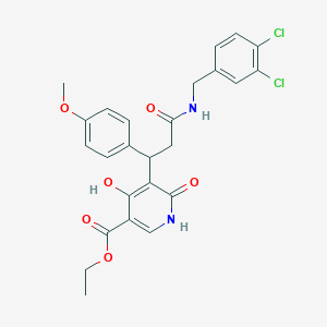 Ethyl 5-{3-[(3,4-dichlorobenzyl)amino]-1-(4-methoxyphenyl)-3-oxopropyl}-4-hydroxy-6-oxo-1,6-dihydropyridine-3-carboxylate