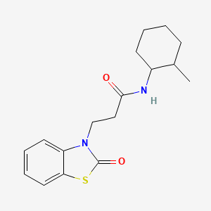 N-(2-methylcyclohexyl)-3-(2-oxo(3-hydrobenzothiazol-3-yl))propanamide