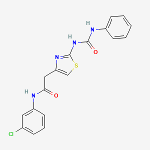 molecular formula C18H15ClN4O2S B11038591 N-(3-chlorophenyl)-2-(2-(3-phenylureido)thiazol-4-yl)acetamide 