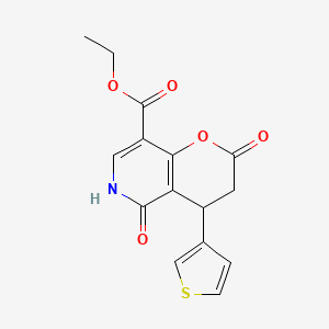 ethyl 2,5-dioxo-4-(thiophen-3-yl)-3,4,5,6-tetrahydro-2H-pyrano[3,2-c]pyridine-8-carboxylate