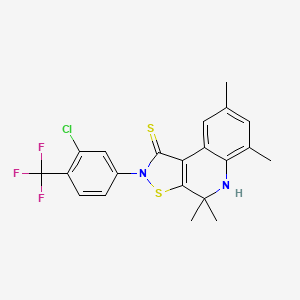 molecular formula C21H18ClF3N2S2 B11038618 2-[3-chloro-4-(trifluoromethyl)phenyl]-4,4,6,8-tetramethyl-4,5-dihydroisothiazolo[5,4-c]quinoline-1(2H)-thione 