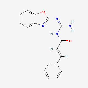 (2E)-N-[(E)-amino(1,3-benzoxazol-2-ylamino)methylidene]-3-phenylprop-2-enamide