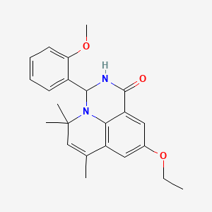 9-ethoxy-3-(2-methoxyphenyl)-5,5,7-trimethyl-2,3-dihydro-1H,5H-pyrido[3,2,1-ij]quinazolin-1-one